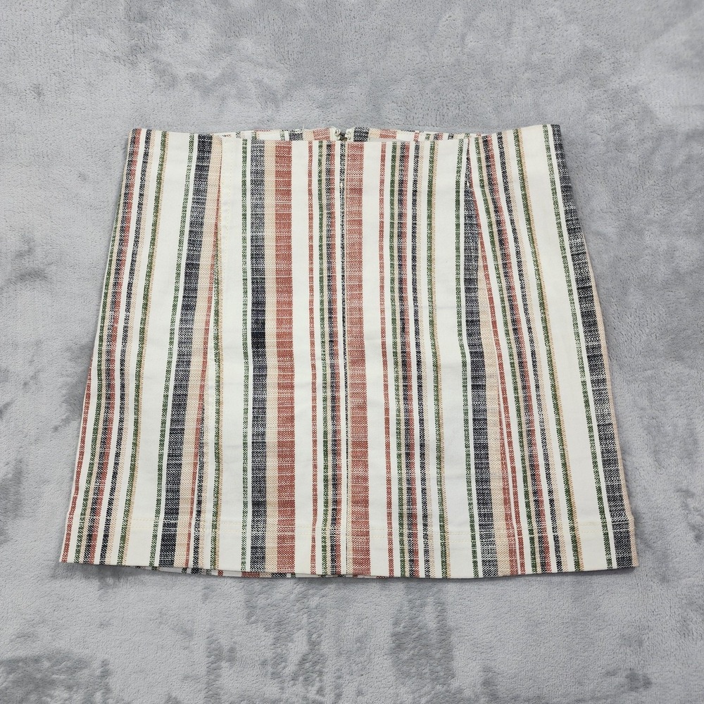 Jolt Skirt Womens 11/30W Multicolor Stripe Mini Zip Back Stretch Casual Summer